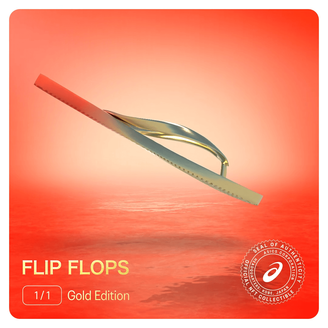 1-of-1 ASICS FLIP FLOPS - Gold Edition