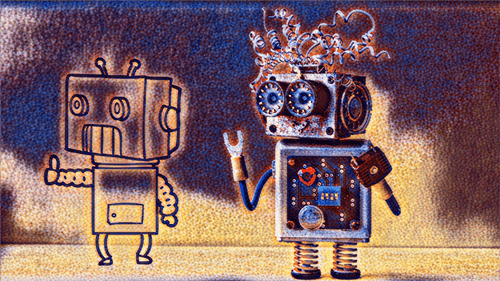 One dimensional, three-dimensional... You are still a robot.