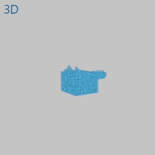 3d cat 4 | separate and move | translucent blue