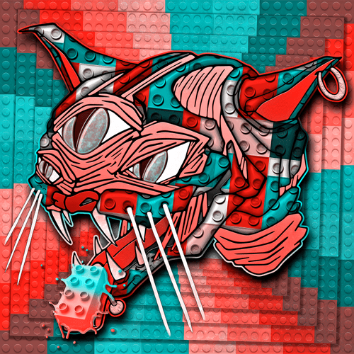 Cosmic Cat 28/33 Build Back Trippier! 🐱✨Lego inspired Limited Edition Collectible by ViNNi KiNiKi