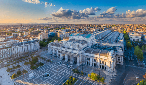 Central Station sunset - Cities in the era of lockdown: Milan