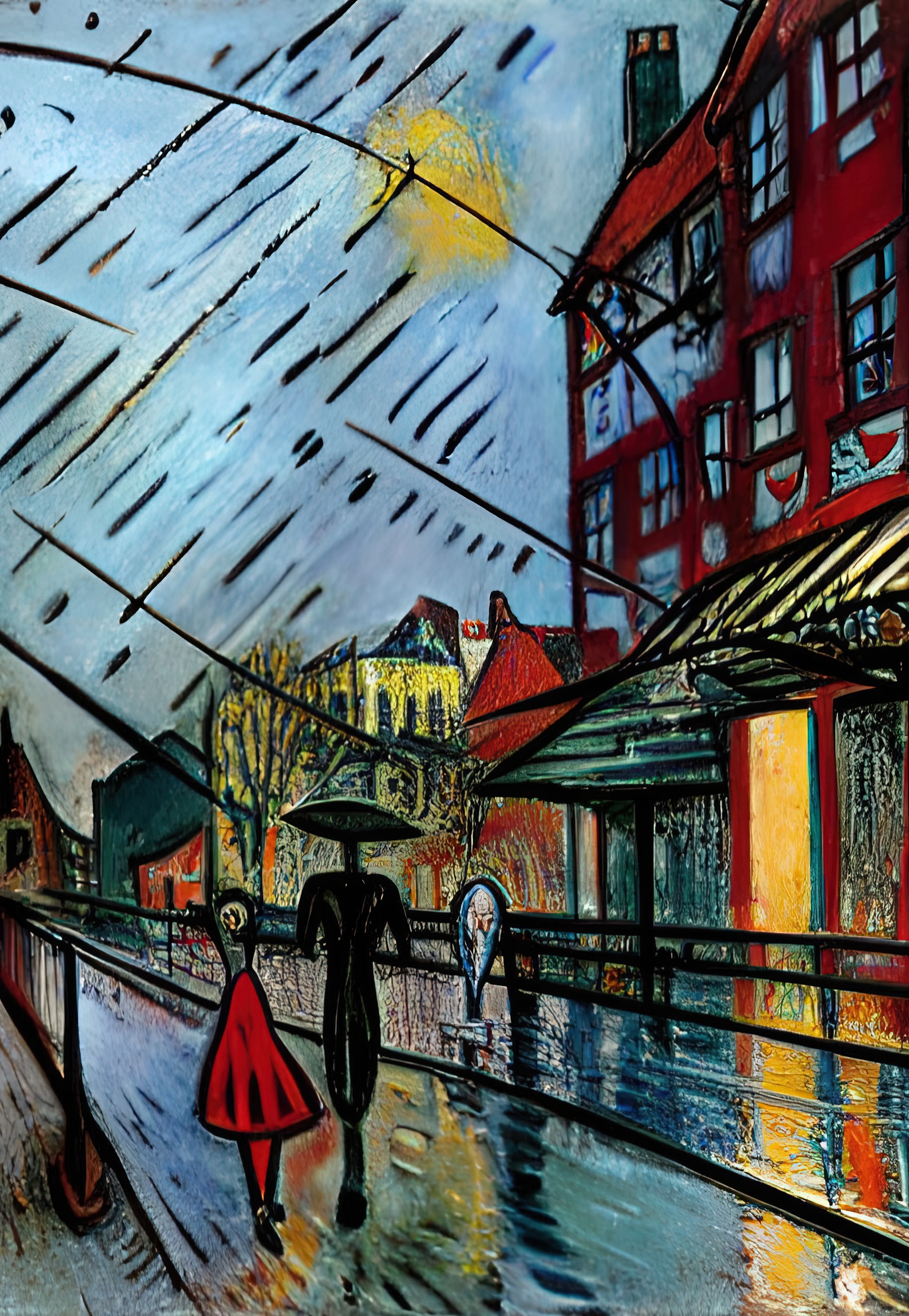 'A Street in Paris in the Rain #2' |Paolo Galleri|