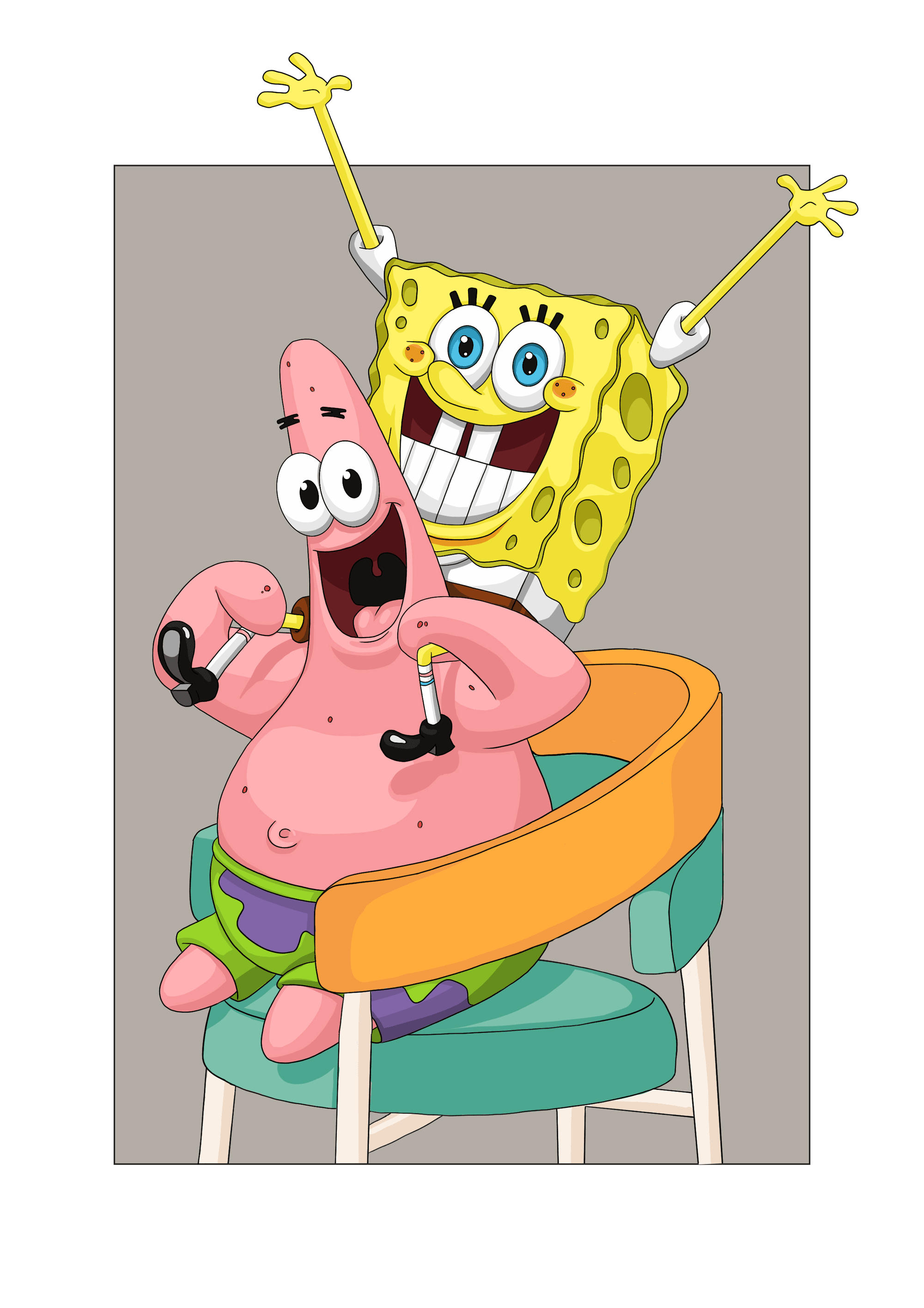 spongebob and patrick hugging