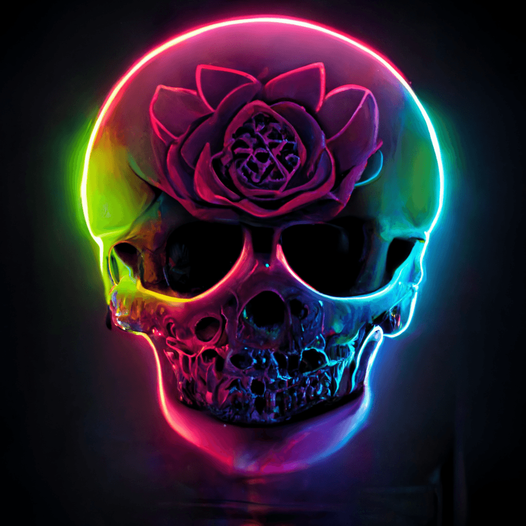 Neon Rose skulls #52 - Neon Rose skulls | OpenSea