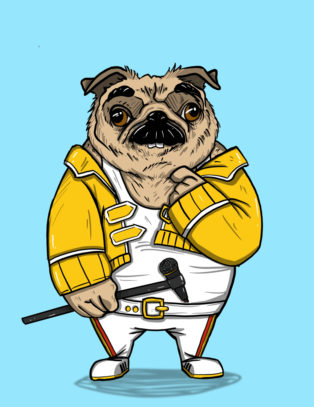 22 Freddie Mercury Fancy Pug. - Fancy Pug CLUB | OpenSea