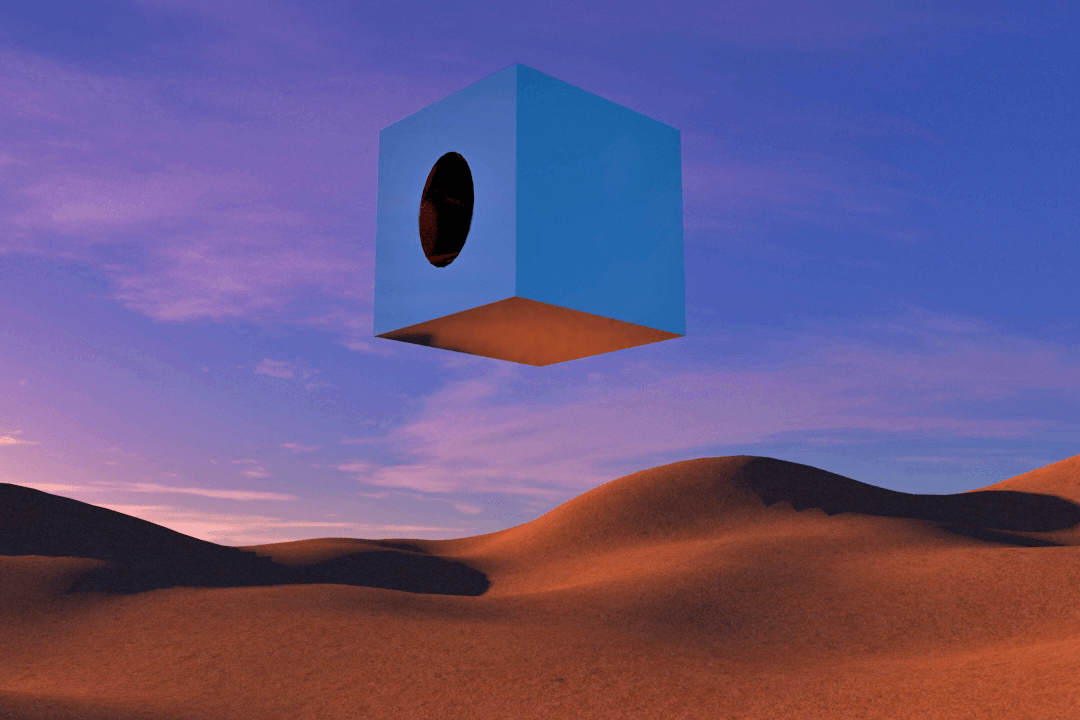 Cube dancing in the sunset