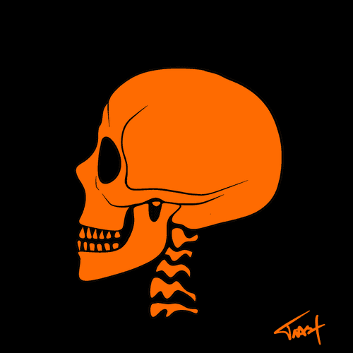 Contentment SkullL Orange