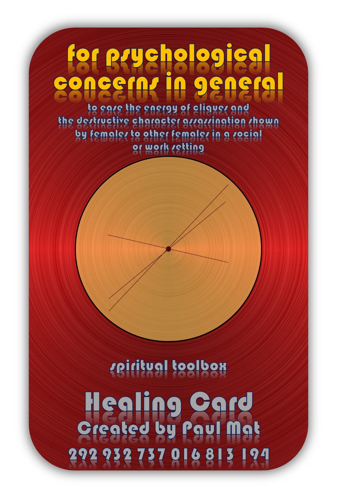 Healing Number Card with radionics barcode #194