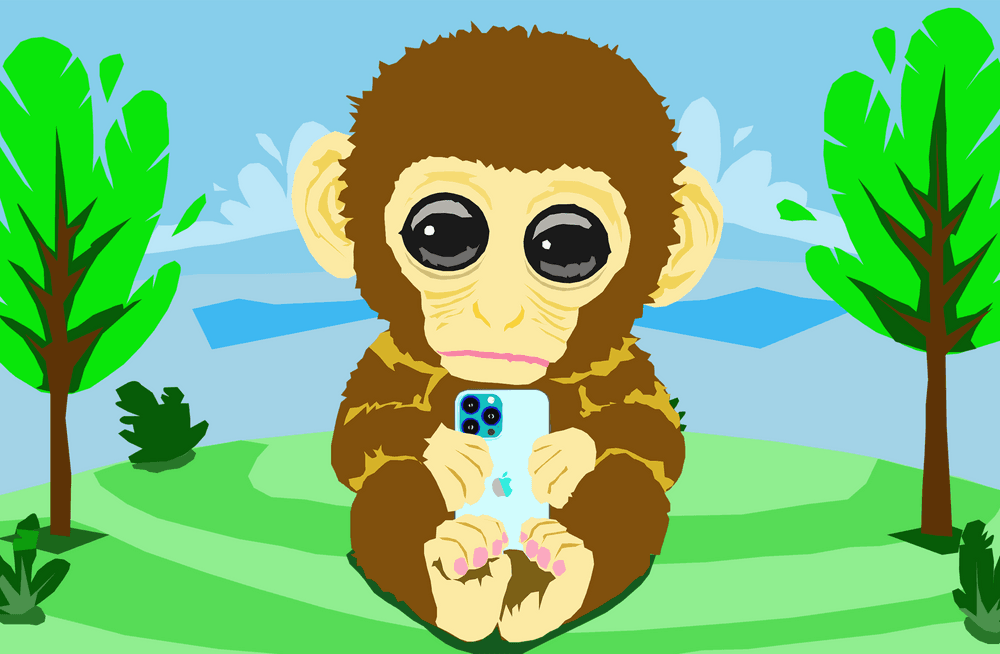 Poor Cute Baby Monkey With IPhone 13 Pro Max - Save Wild Life | OpenSea