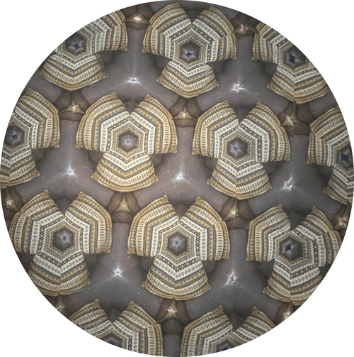 Geometric Kaleidoscope Images - Gray and Gold