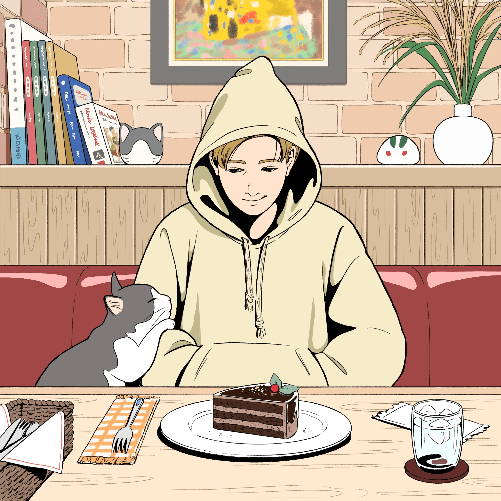 Chocolate cake, he's well liked by the cat