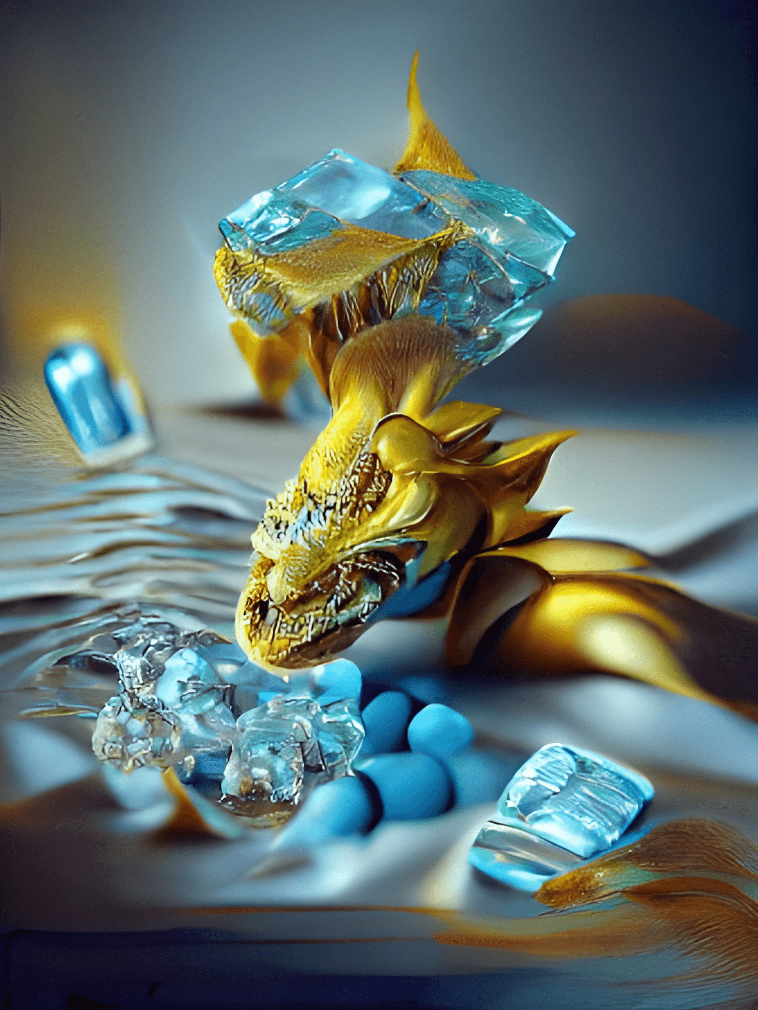 Dragon guarding Aquamarine