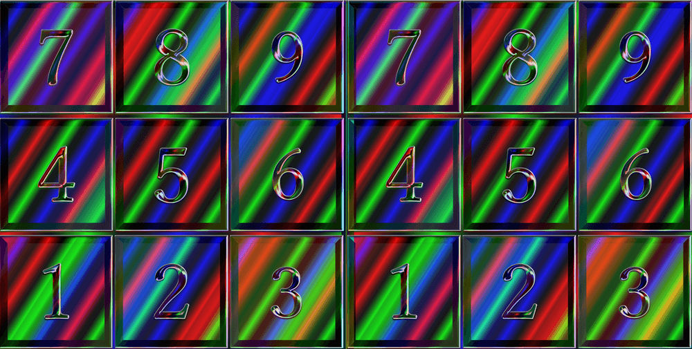 Beautiful Sudoku Style Number Neon Art Colorful Rainbow Color 綺麗な数独ネオン風数字アート カラフルレインボーカラー Webcreation Opensea