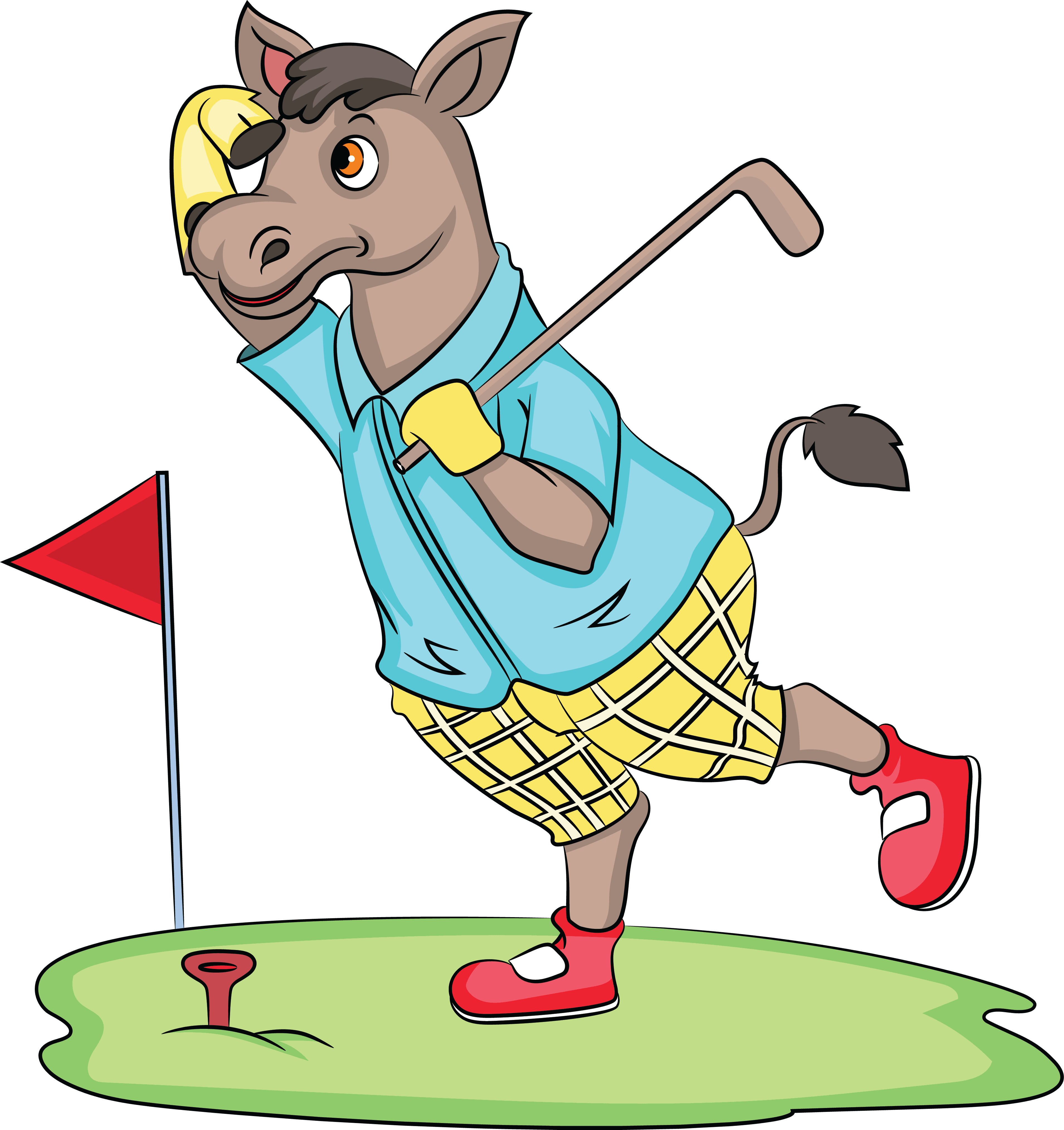 Cute Donkey Playing Golf Cute Animals Limited Edition 2021 Card 4