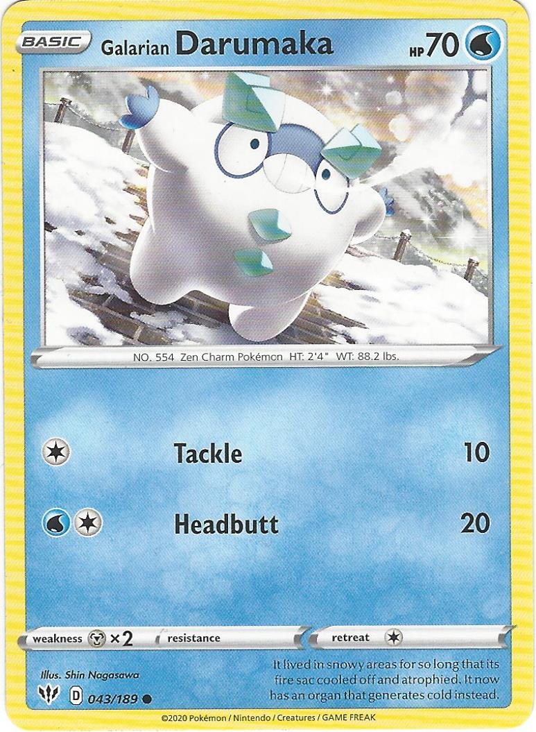Galarian Darumaka 043/189 Pokemon Card Single