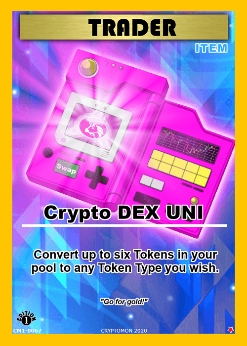 Official Cryptomon Crypto DEX UNI CM1-0067 1st Edition Card
