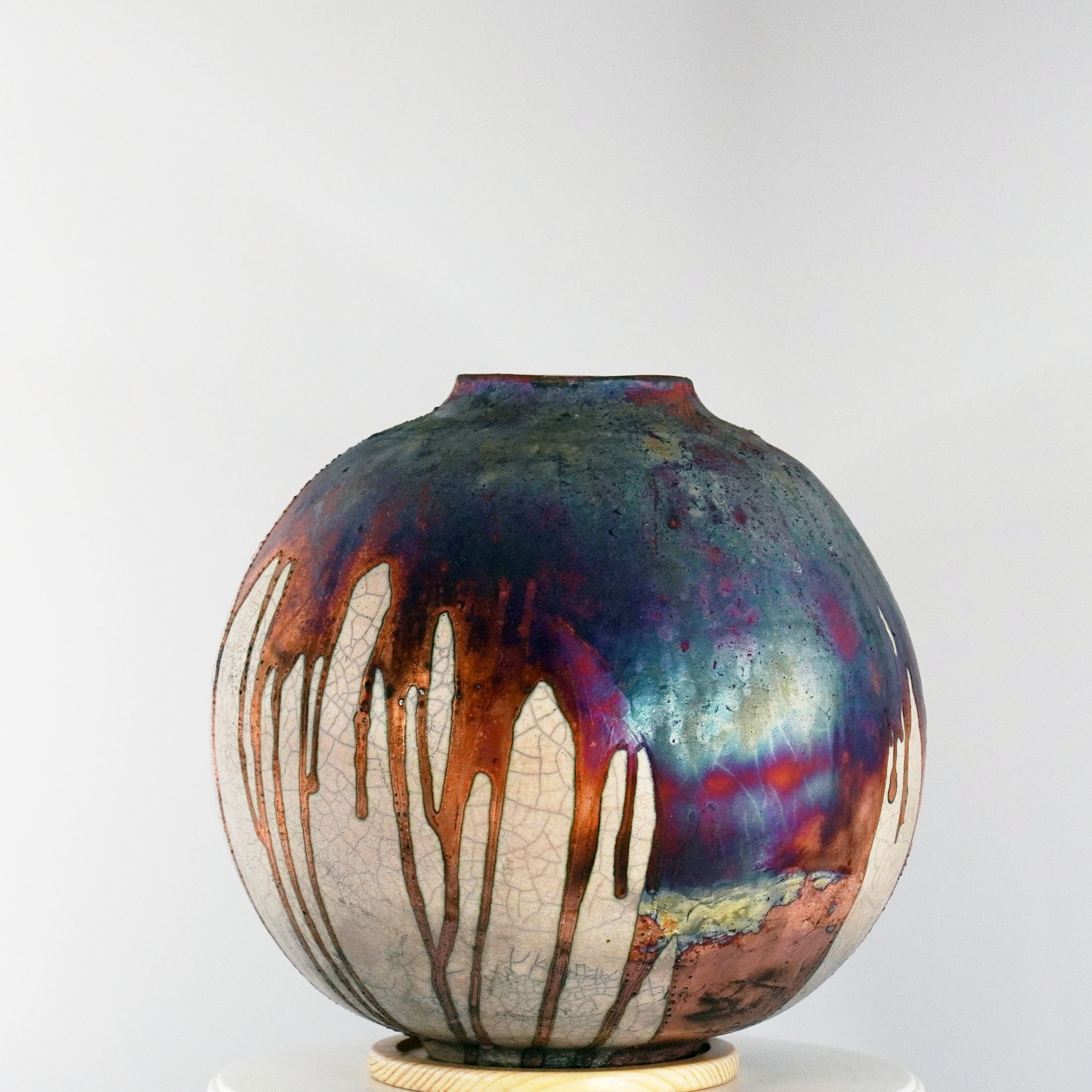 RAAQUU Half Copper Matte Large Globe Ceramic Art Vase S/N0000247