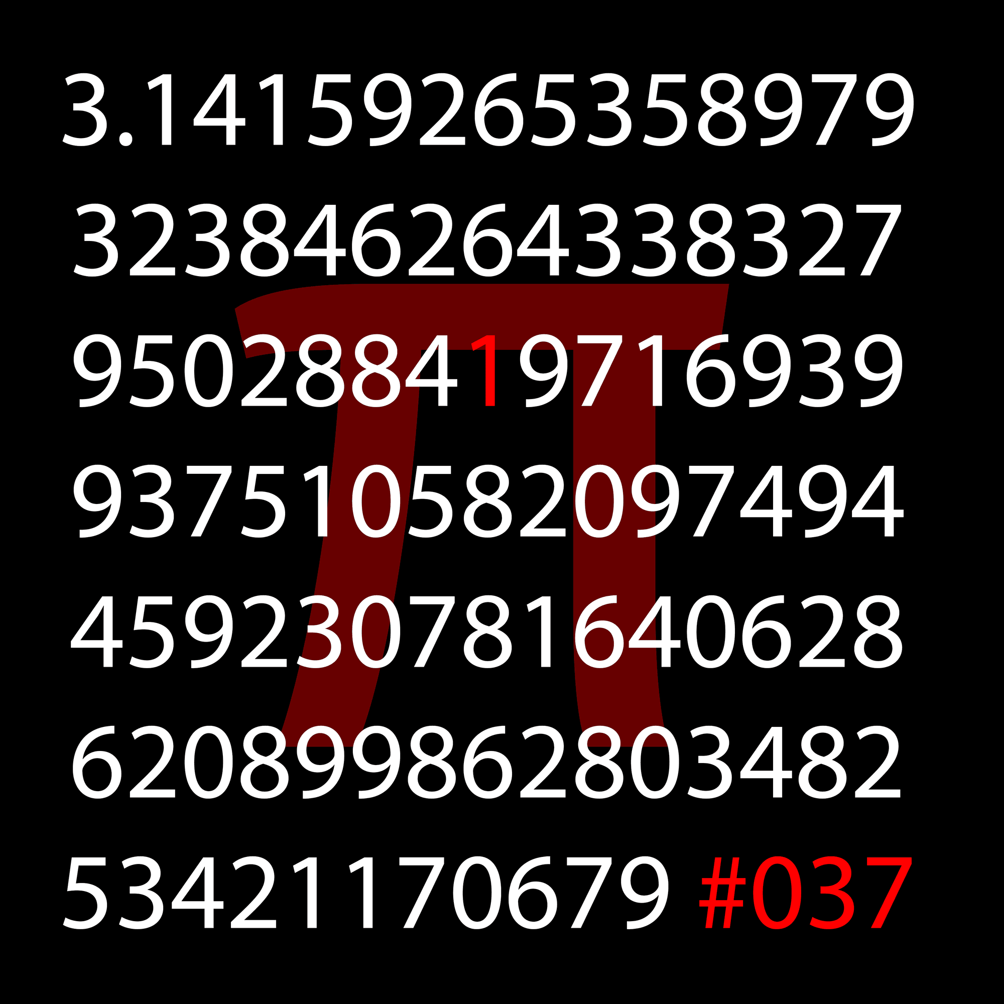 Digits of π 037 Archimedes' constant (Pi) OpenSea