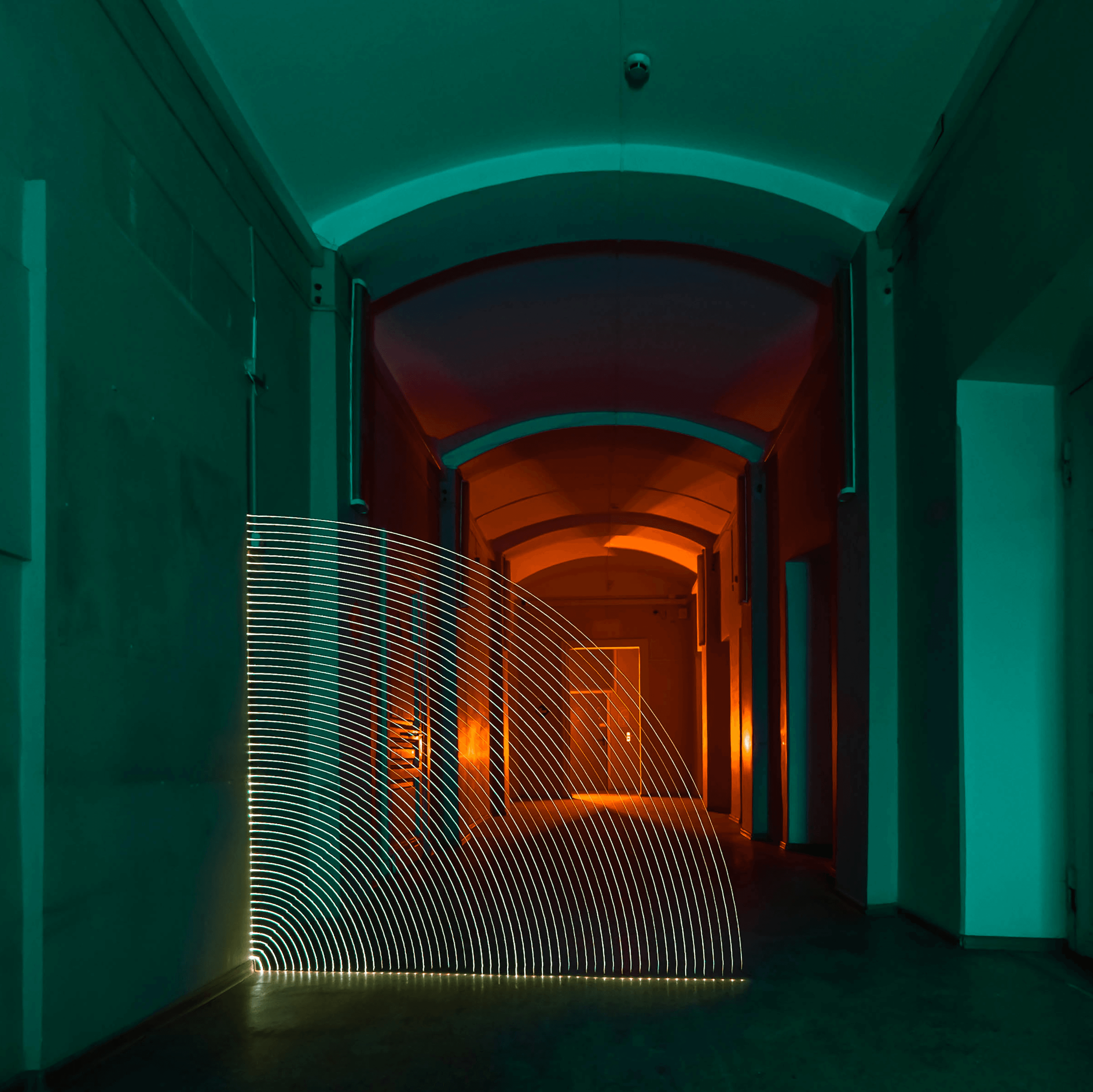 Light in hospital corridors.