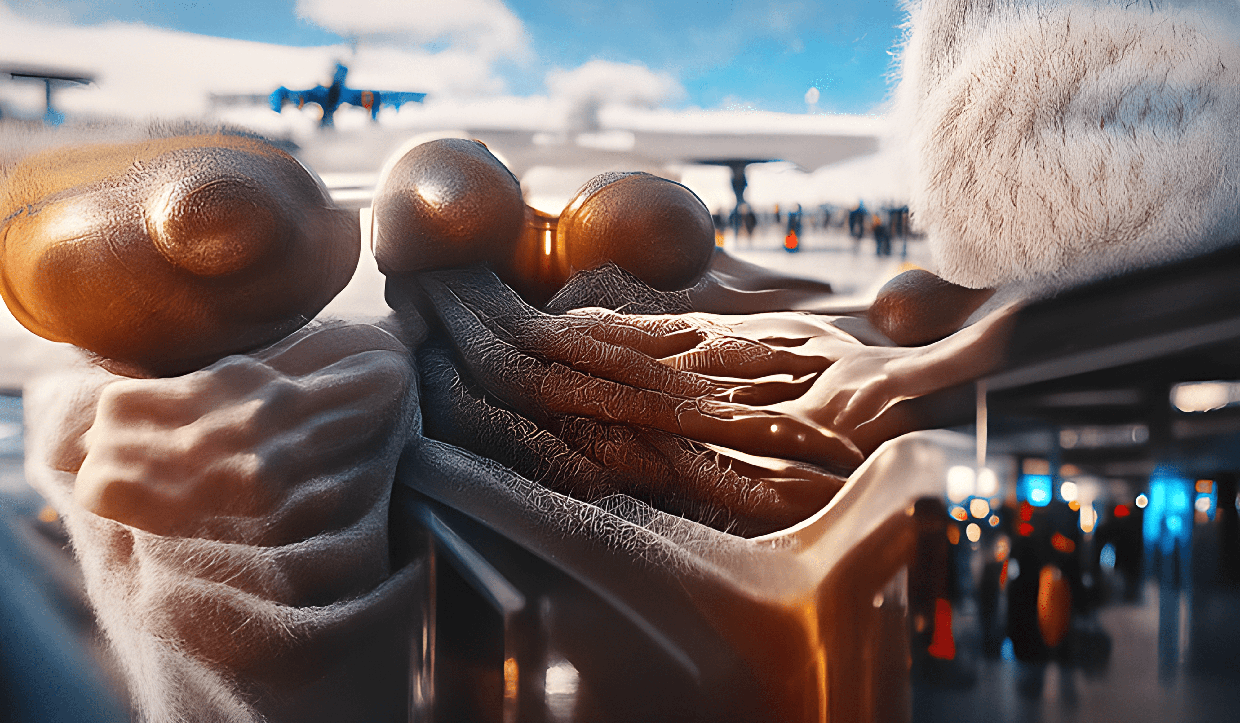 CWO#0167: Airport Embrace