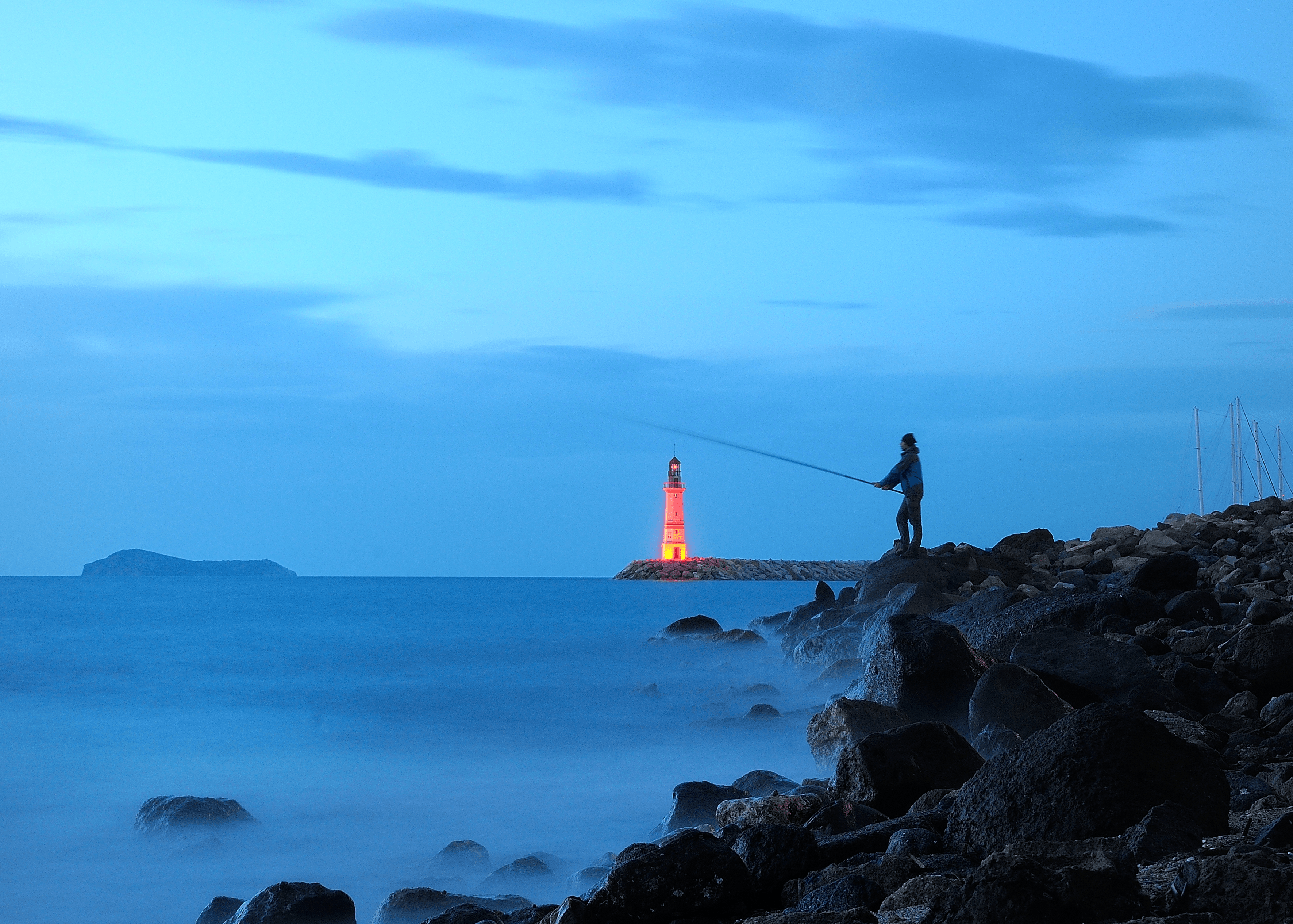 Lighthouse Fisherman