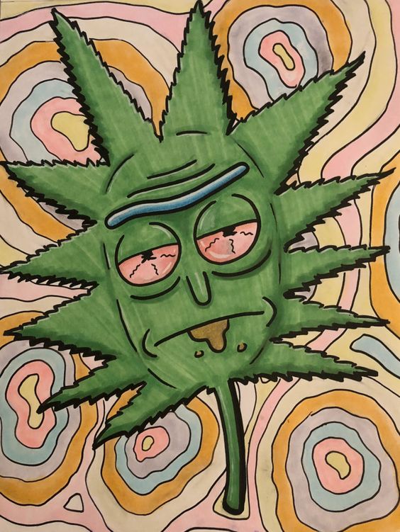 rick and morty drawing trippy