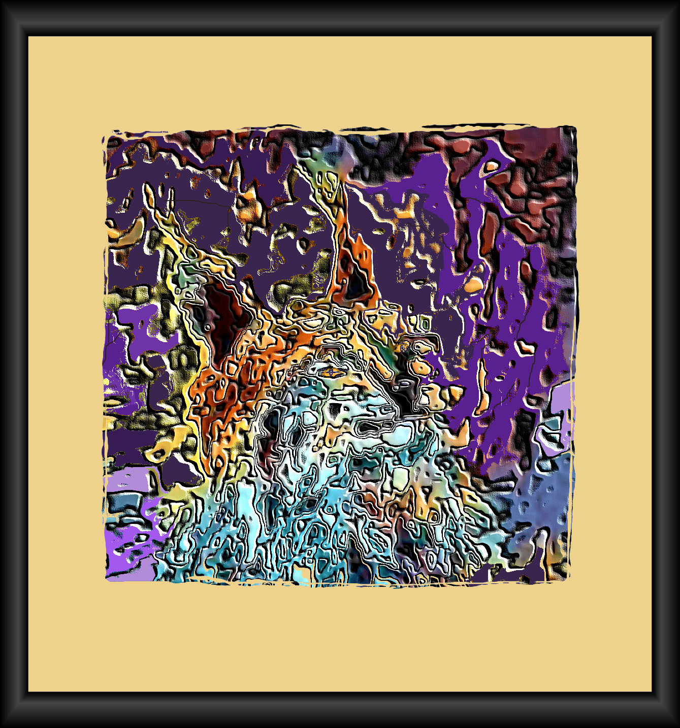 Lynx Abstract Framed