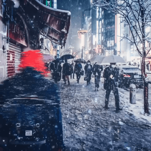 #02 Glitch / Snowy night in Tokyo