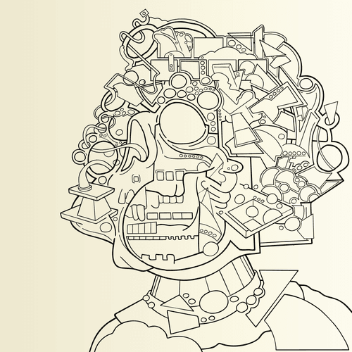 Skull Mutation Linework