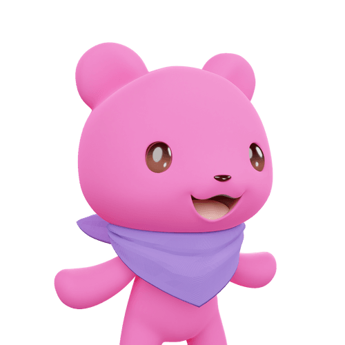 3D LEELEE-Normal-Pink bear-#00196
