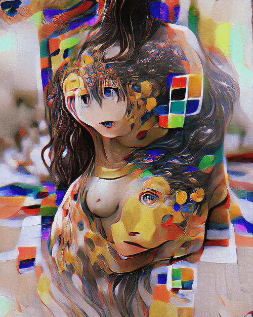 Aphrodite and Apollo - VqGan + Clip Naive Klimt Style