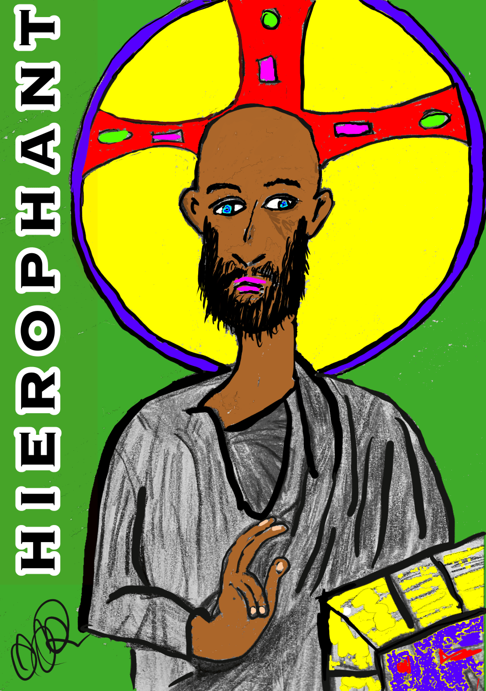 Hierophant - Major Arcana #6 of the Vagobond Bald Jesus Tarot