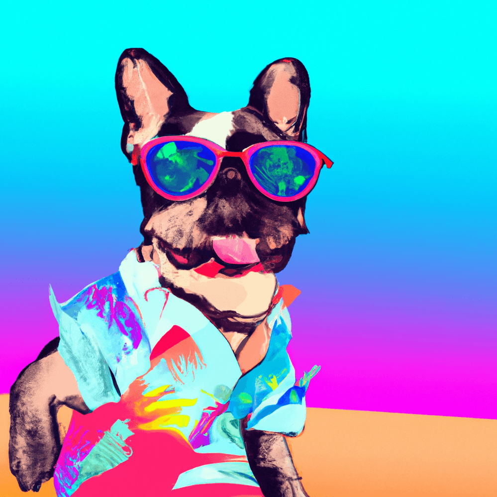 Frenchie wearing shirt in the beach #05