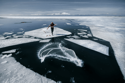 winter on the lake - Drone