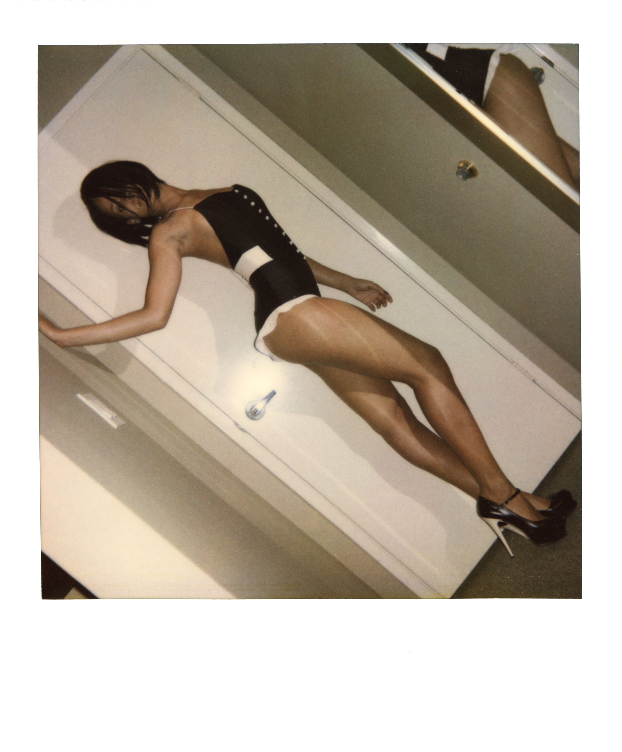 Rihanna – “Umbrella” music video wardrobe fitting Polaroid JPG NFT, Beverly Hills, 2007