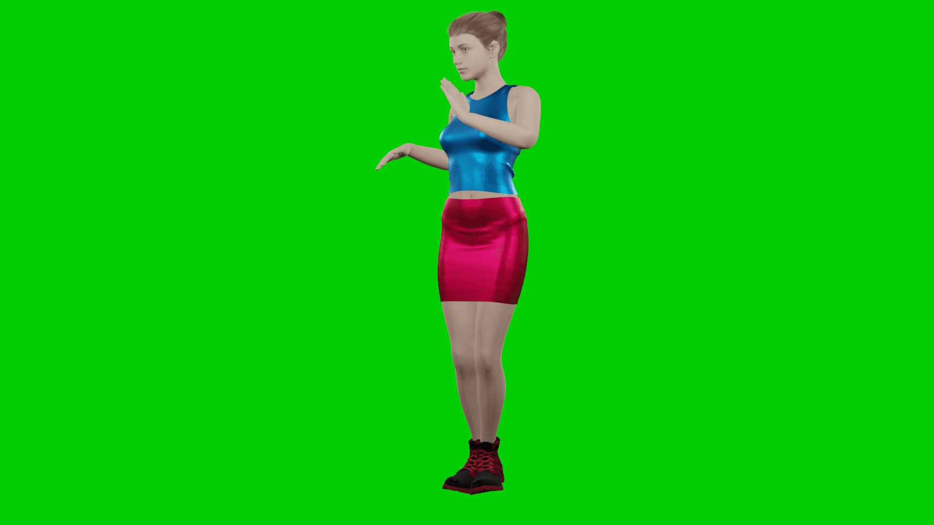 dancing female in tight skirt