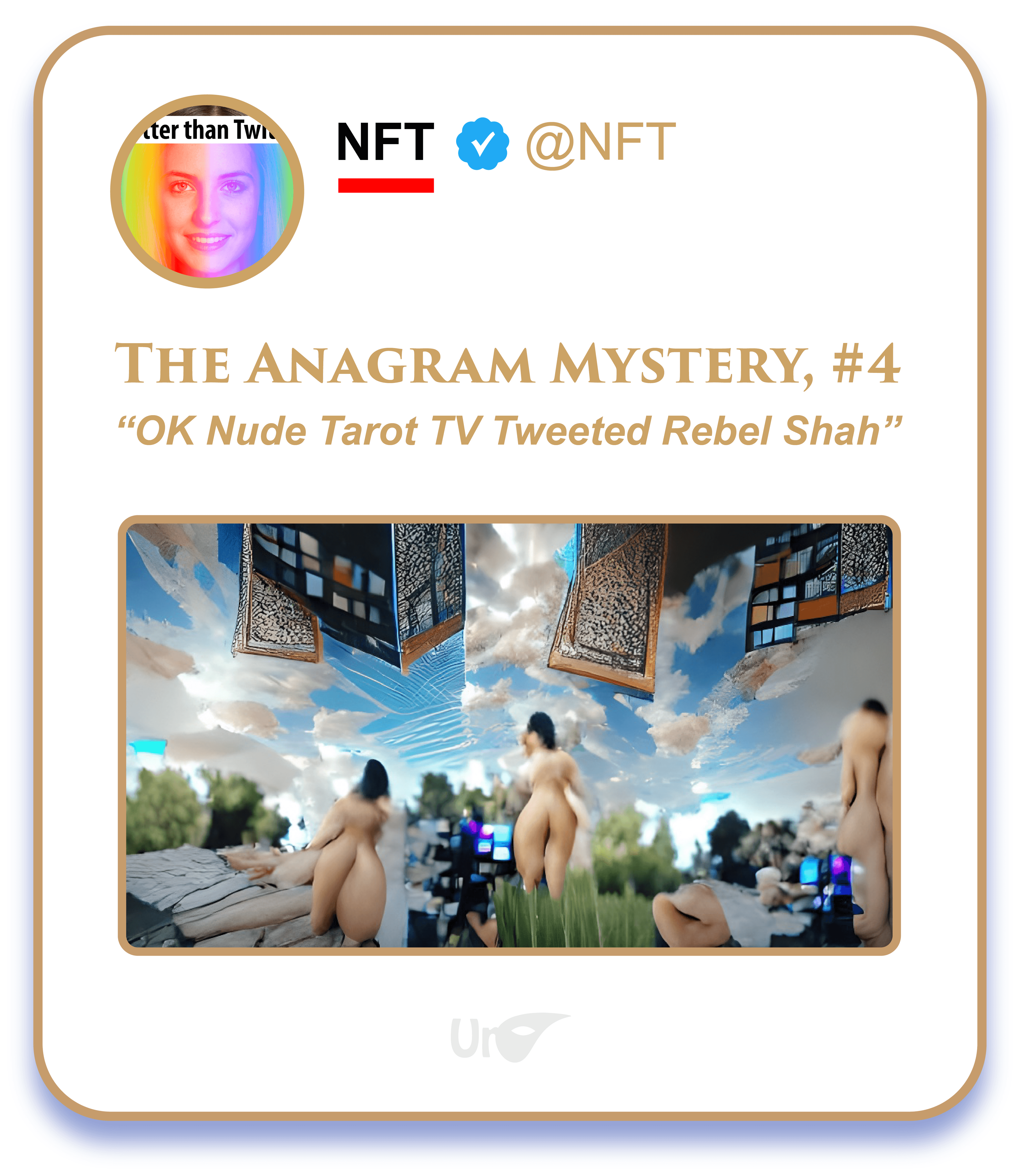 The Anagram Mystery, #4: "OK Nude Tarot TV Tweeted Rebel Shah”