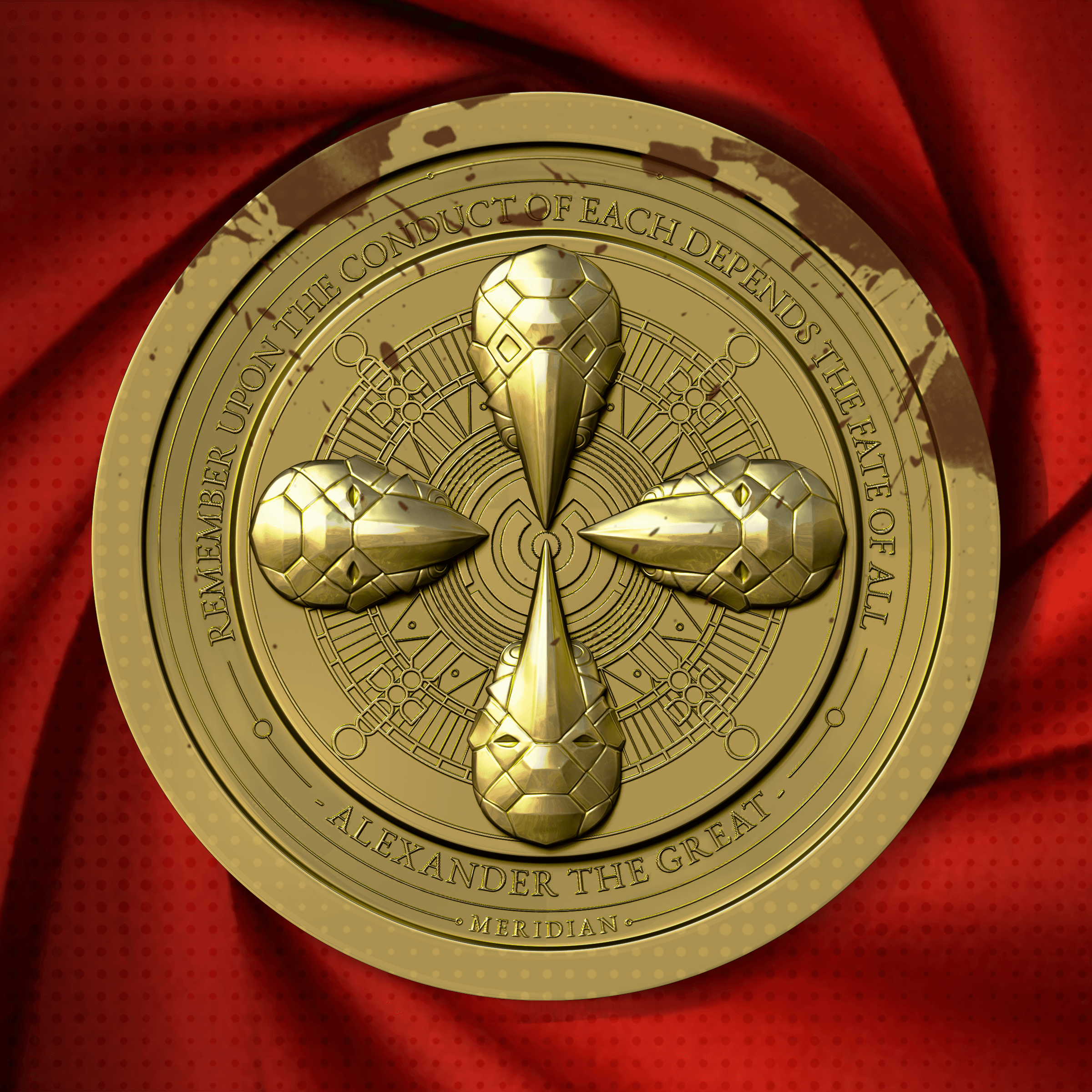 Gold Compass Medallion #9