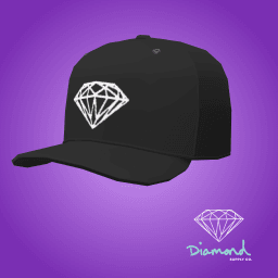 DIAMOND FITTED HAT (BLACK)