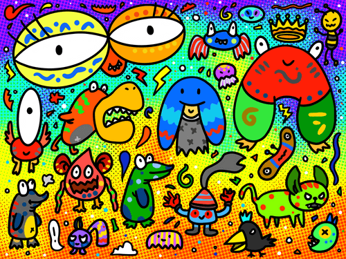 Doodle Monster Family 16