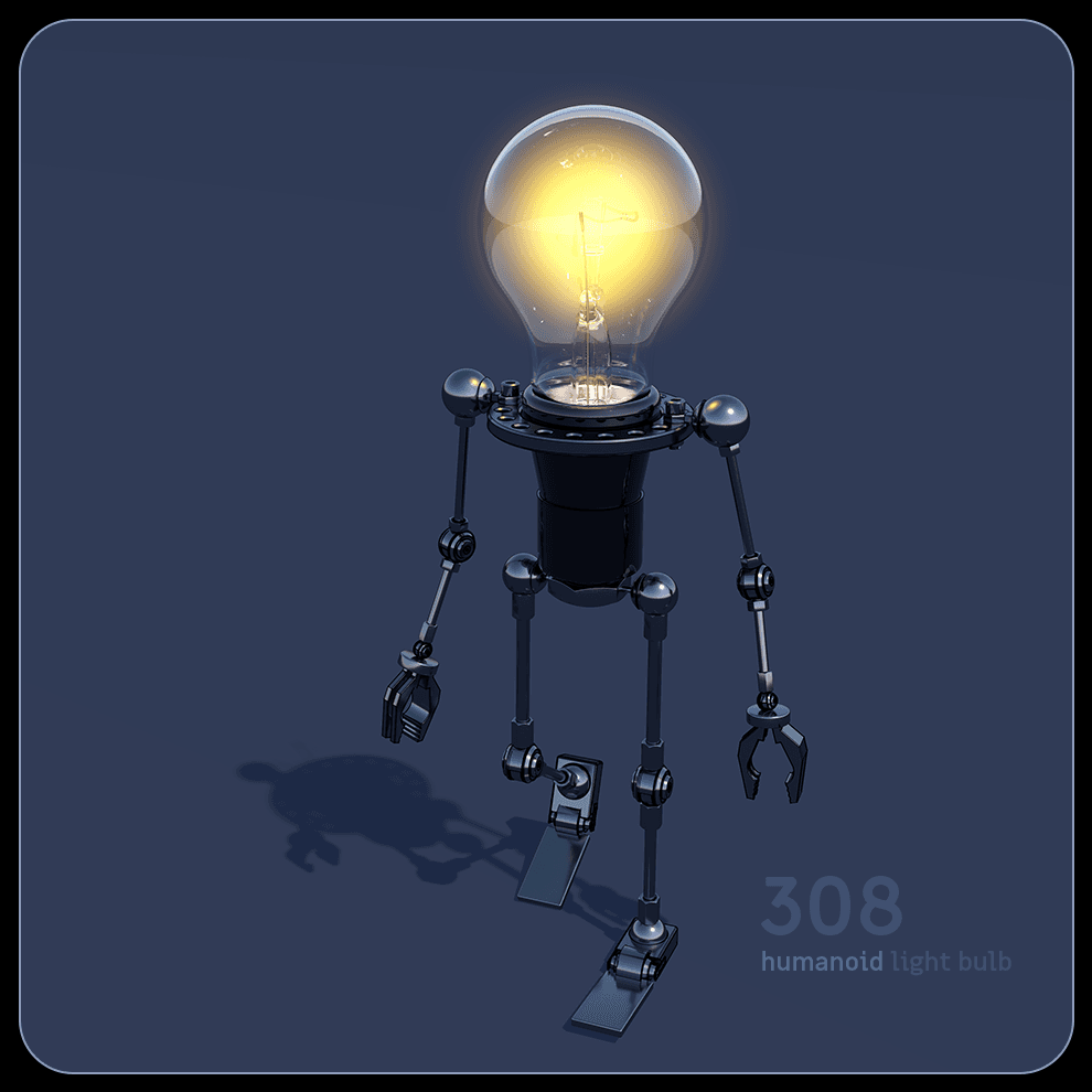 Humanoid light bulb 308