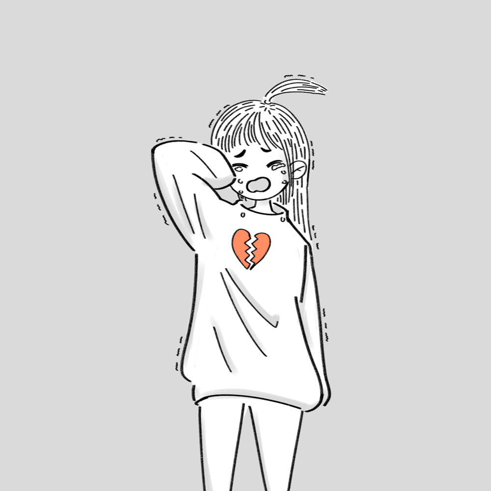 broken heart girl sketch