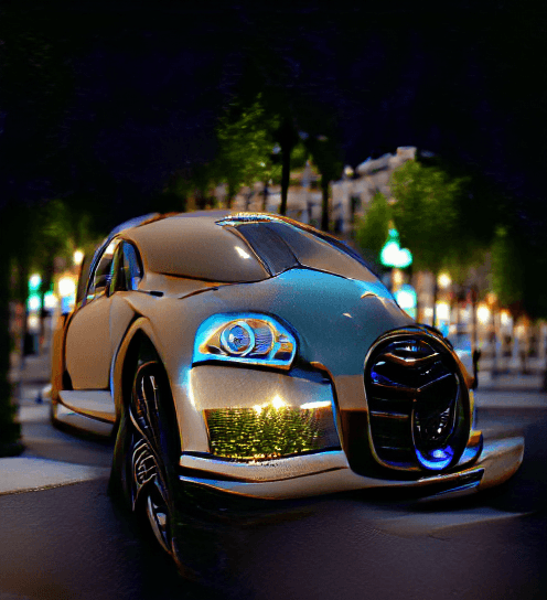 #52 - Alternative Reality: A Gray Metallic Bugatti, passing around Av. des Champs Elysees 