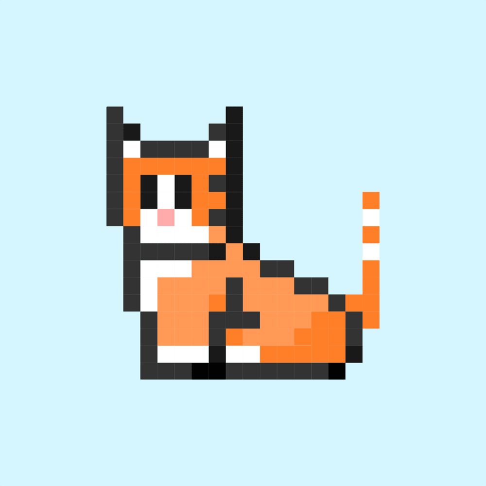 8-bit Cat #281 - 8Bit Cat Orie Sitting | OpenSea