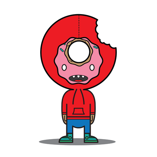 Hoodie Deluxe "DONUT HEADS" - Red