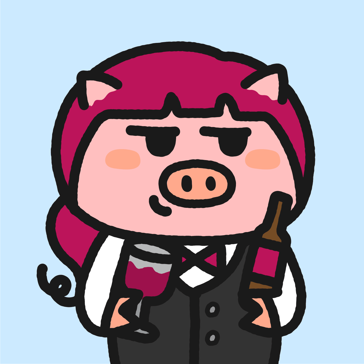 Cute Pig #15 Sommelier