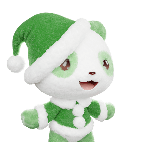 3D LEELEE-Santa-Green-Fluffy-#20445