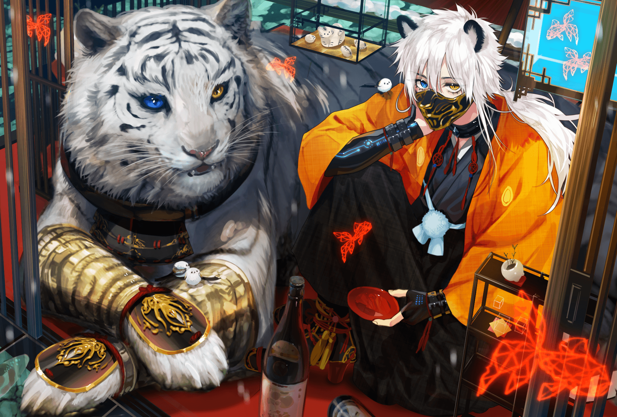 Kimono boy with Tiger #00