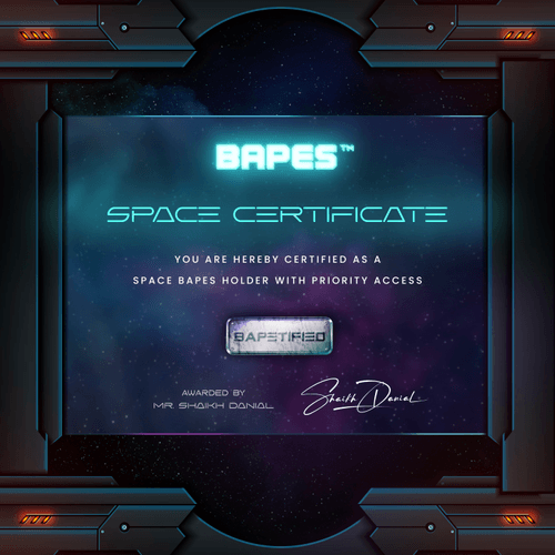 Space Bapes Certificate
