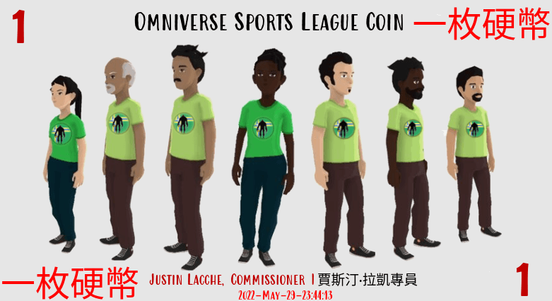 One (1) Omniverse Sports League Coin | 中文